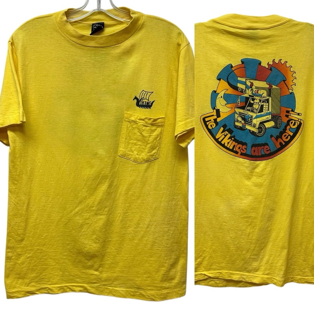 Vintage Anvil Vikings Ford Semi Graphic T-shirt Single Stitch Made in USA Size L